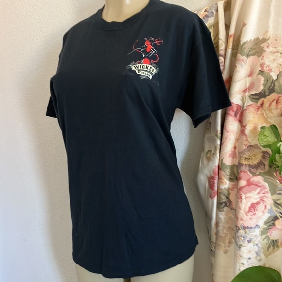 T-shirt Gildan Wicked Cycles Black with She devil Design - Picture 4 of 11